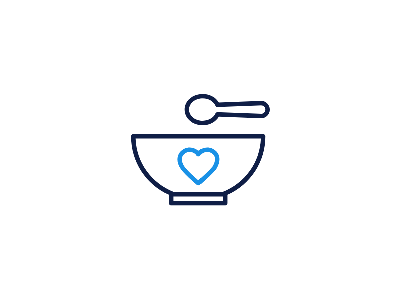 Heart Bowl Icon for Healthy Eating Concept