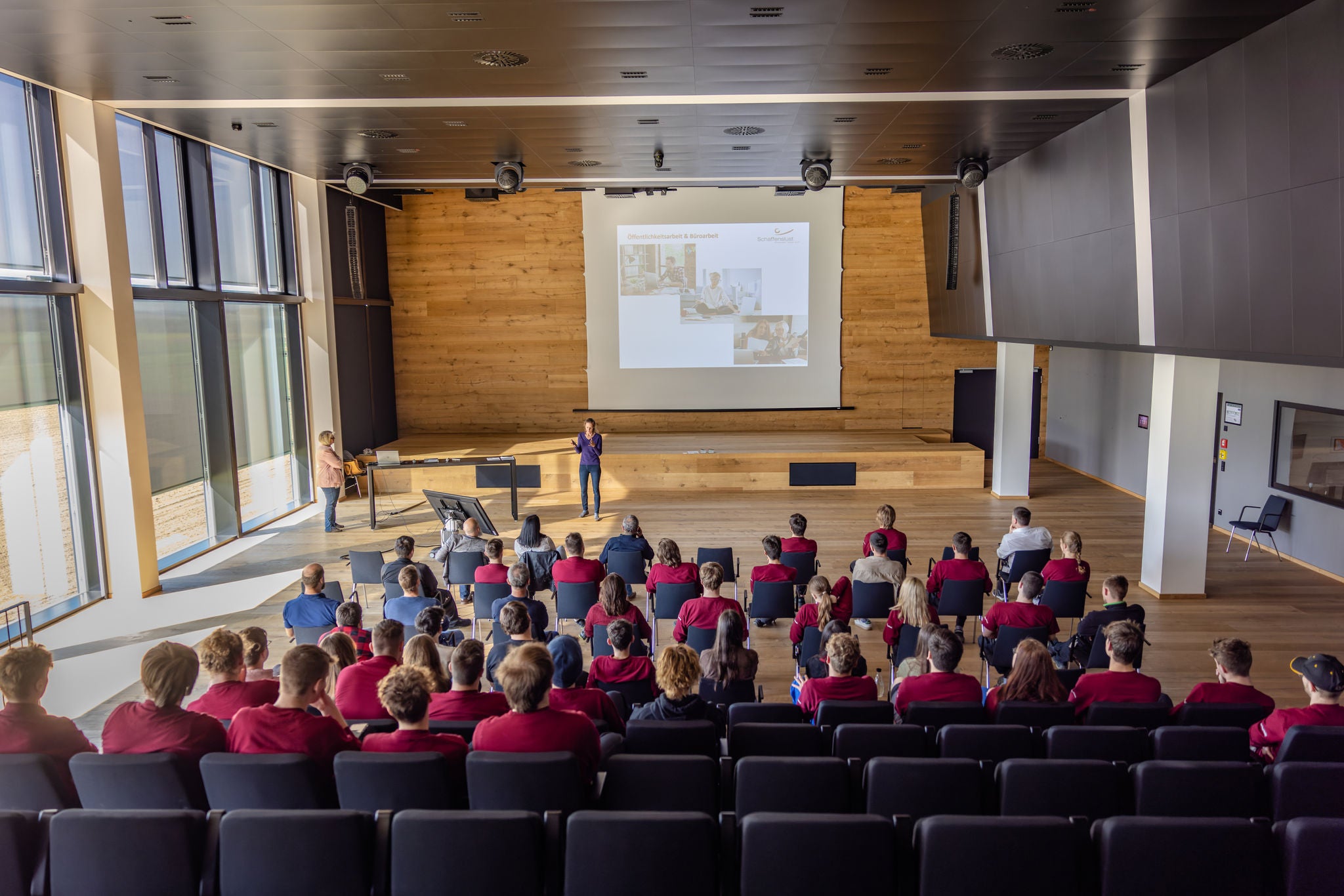 Modern Conference Room with Presentation Screen