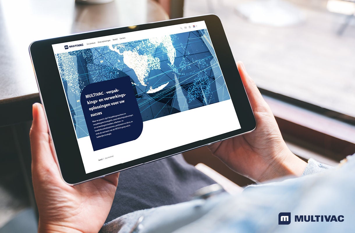 MULTIVAC Tablet Displaying Interactive Website