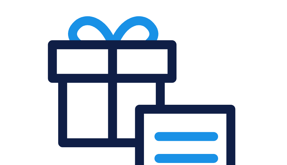 Gift Box Icon with Text Overlay Design