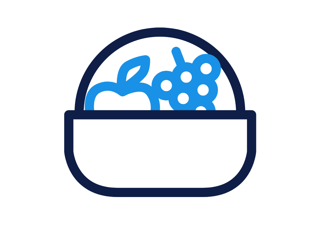 Fruit Basket Icon Illustration for Healthy Eating