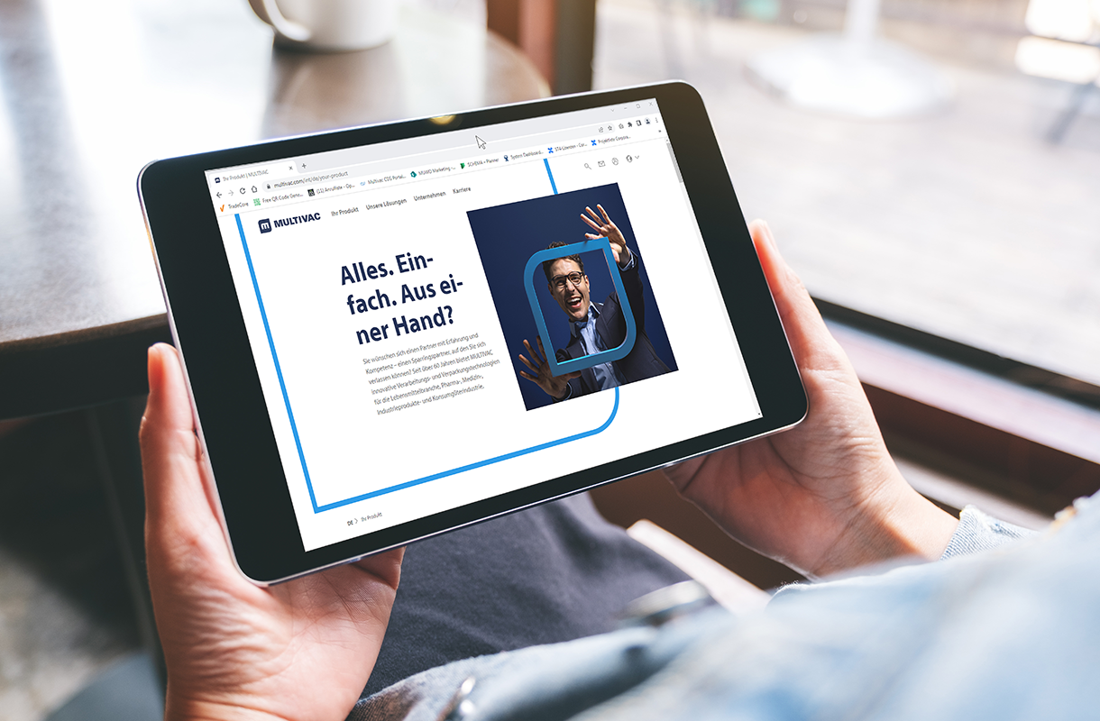 MULTIVAC Website Displayed on Tablet Screen